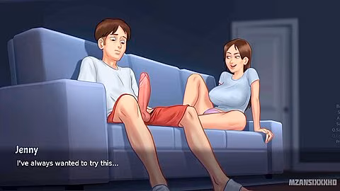 Jenny Gives Her Boyfriend A Foot Job Live On A Cam Show (summertime Saga Gameplay) – Car Toon