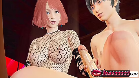 Car Toon – Redhead Haylee Wears A Bdsm Fishnet Bodysuit At The Club In 3d Animation – Handjob Near, Big Dick Stroking, Sloppy Blowjob